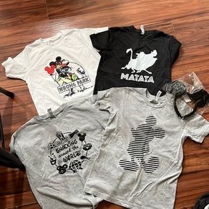 Youth s/8 and youth L/10-12 Disney shirts and new 2pack of ears
